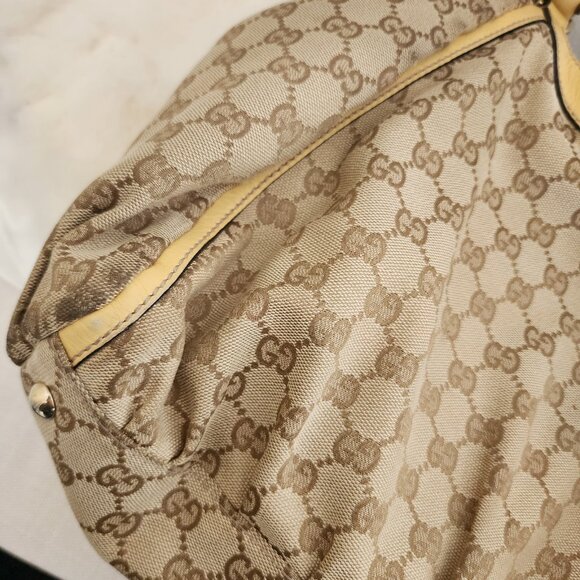 Gucci GG Canvas Abbey Line Purse Brown Beige Monogram Shoulder Bag Purse - Picture 13 of 16